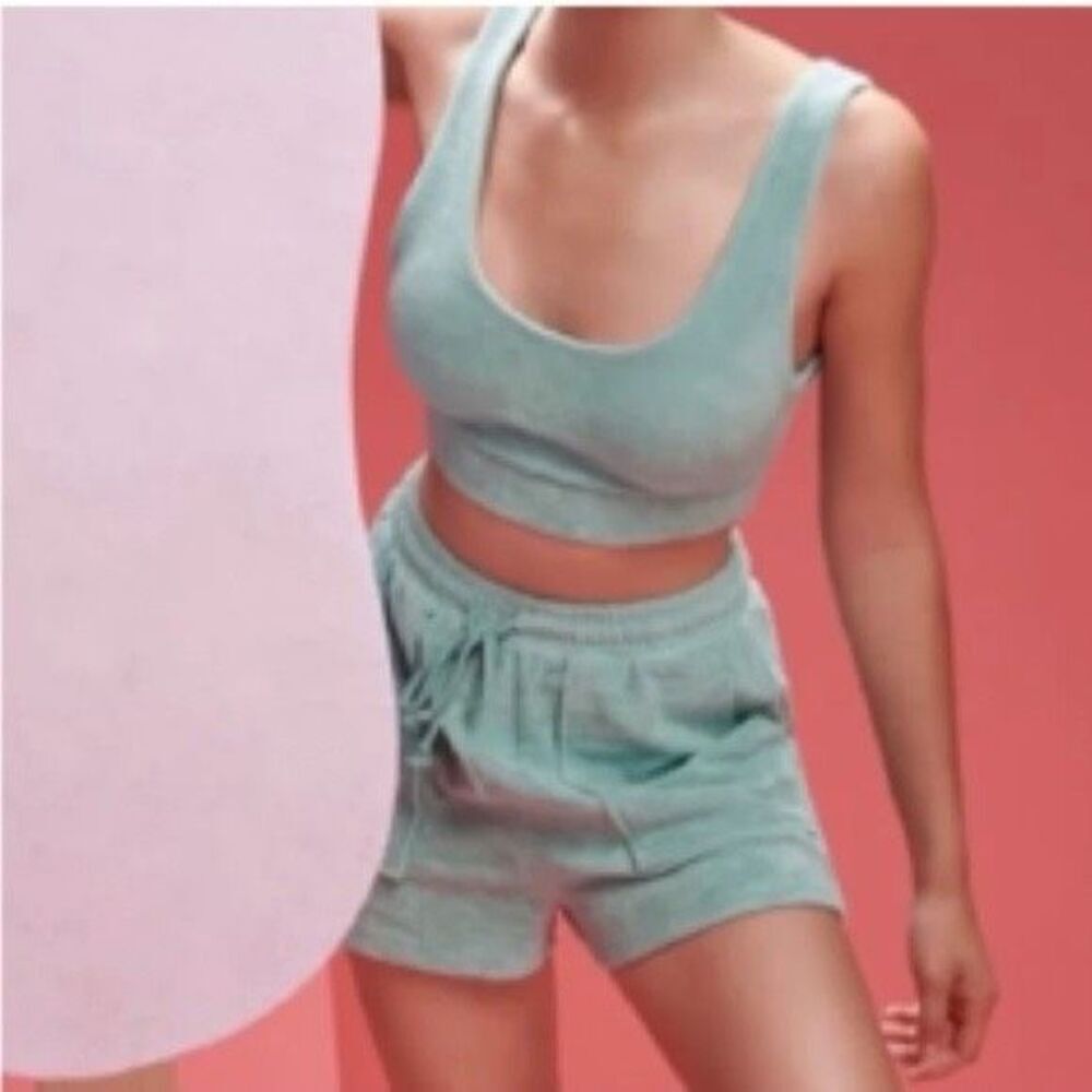 ✨ZARA Terry Cloth Teal Sz Large Shorts✨